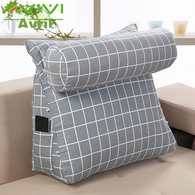 AVIVI Bed Headboard Cushion, Triangular Large Pillow, Soft Pack Bed Backrest Pad, Sofa Pillow, Lumbar Support, Waist Pillow, Backrest Pillow, Leisure Time