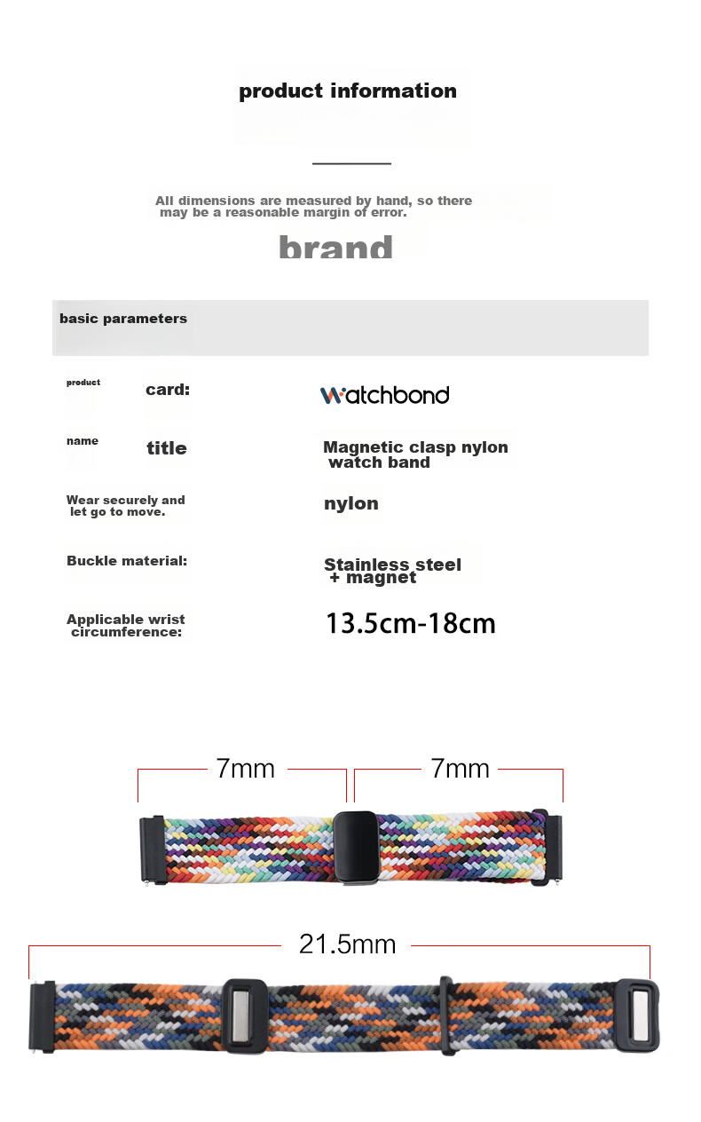 Watchbond [Over 500,000 Sold] Watch Strap for Huawei Watch 4 Pro, Weilan Earth GT6/5/GT4/GT5Pro, Braided Loop Magnetic Clasp, Extraordinary Master Strap 6