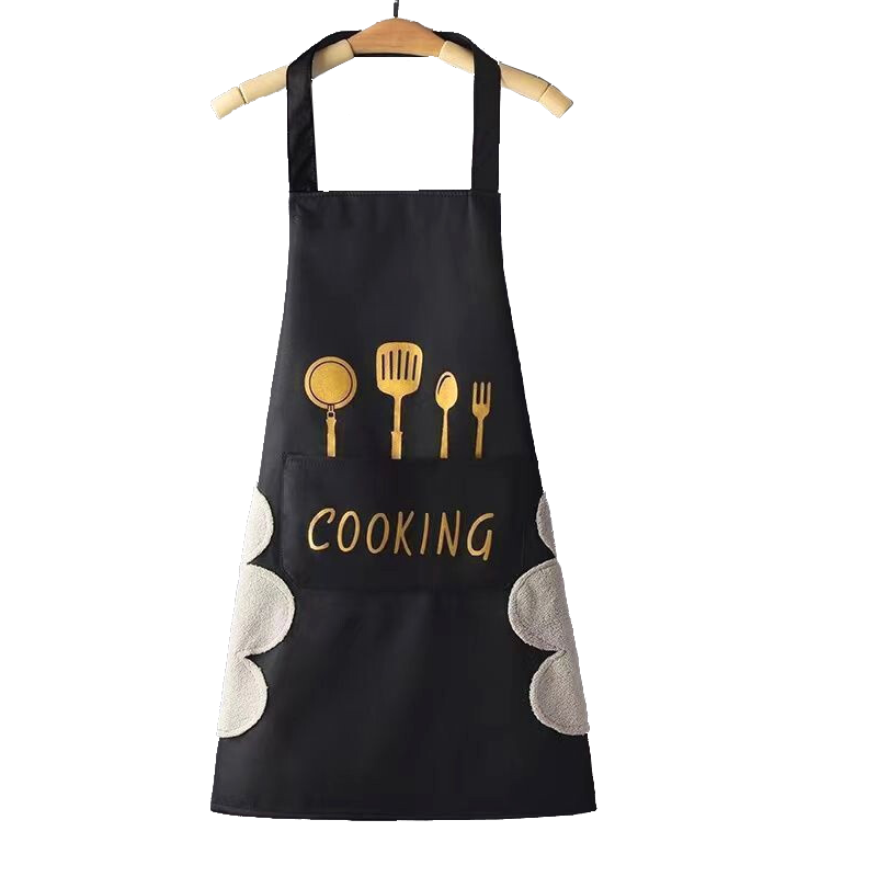 Miaomei Apron, Household Kitchen Waterproof And Oil-Proof, Cartoon Print for Men And Women, Cute Japanese And Korean Style Fashion Waist Apron, White