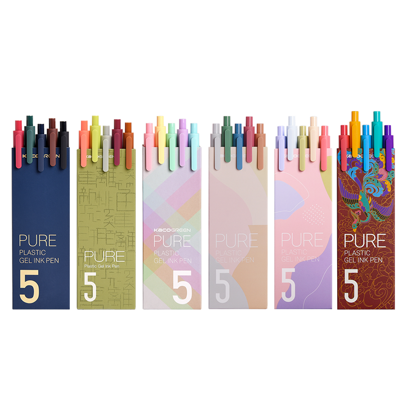 KACO Colored Gel Pen, Chinese Style Morandi Color Core, Retractable Pen, Student Stationery, Journal Pen, 0.5mm Colored Frosted Pen Barrel, Shuyuan Six-Box Set/30 Pieces K1015