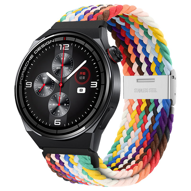 BHO Nylon Braided Loop Watch Strap Compatible with Huawei Watch GT7 Pro/GT6/GT5/GT4/GT3/Watch6/Watch5/4 Pro/3/2/Honor Magic2 Smartwatch