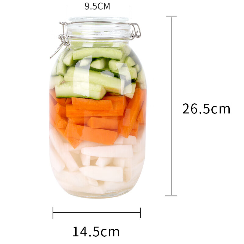 BJ Glass Sealed Jar for Infusing Liquor, Pickling Crock, Alcohol Fermentation Container, Medicinal Wine Jar, Pickle Jar, 3000ML