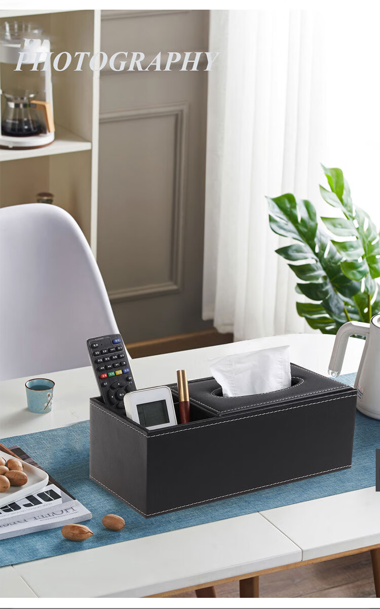 Youjialiangpin Tissue Box, Living Room Napkin Holder, Desktop Storage, Paper Towel Dispenser, Office Business Magnetic Leather Cover 5