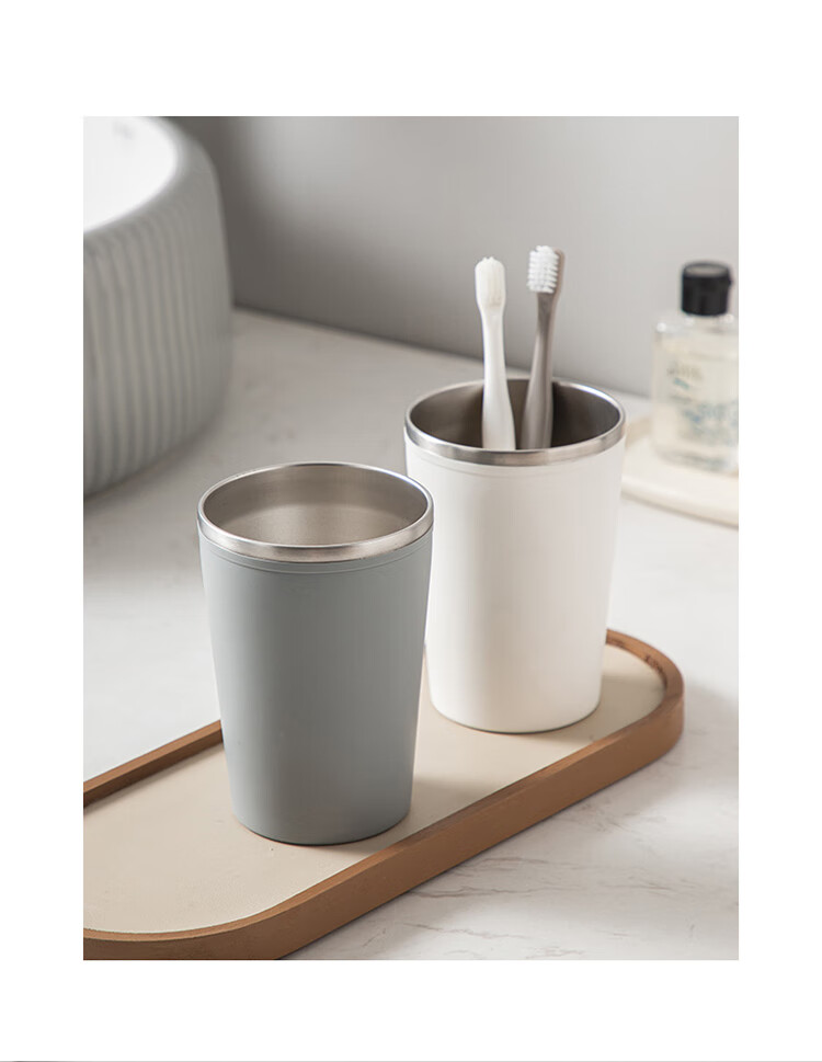 Daisy Leaf 304 Stainless Steel Wedding Couple Light Luxury High-Value Antibacterial Toothbrush Cup Mouthwash Cup Toothbrush Holder Red 1