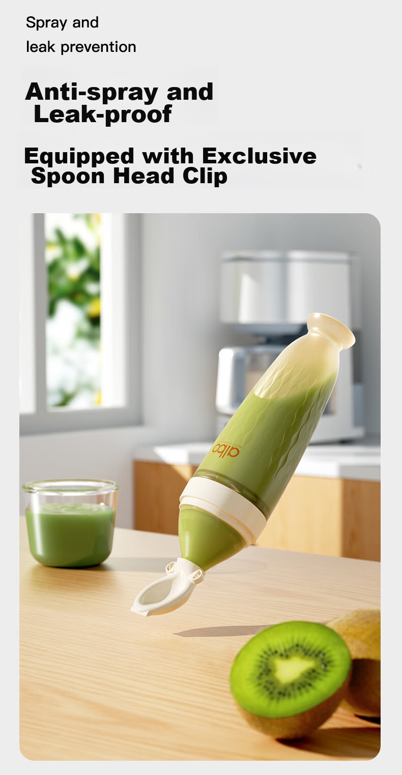 Albo Rice Paste Spoon, Silicone Bottle Feeding Spoon for Newborns, Squeeze-Feeding Spoon, Baby Food Supplement Tool, Feeding Device 5