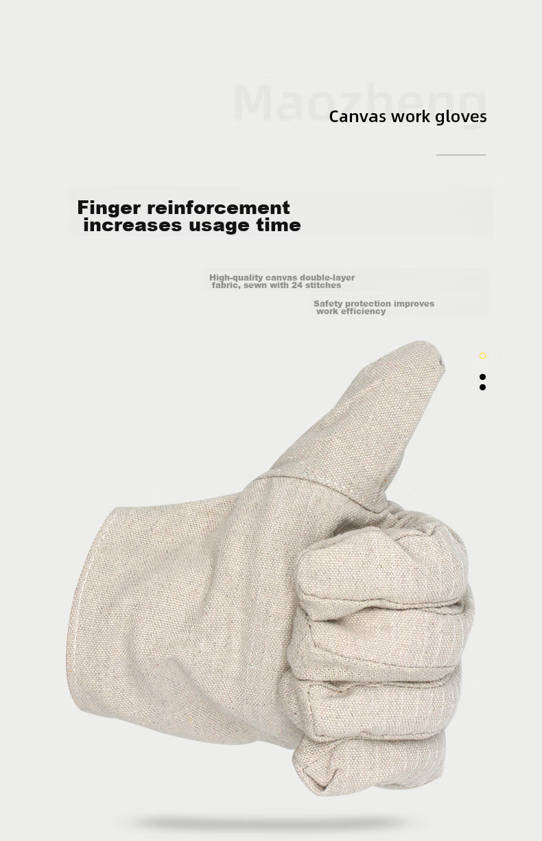 Maozheng Double-Layer Canvas Work Gloves, 10 Pairs, Thickened Wear-Resistant Tear-Resistant Welding Soldering Handling Mechanical Maintenance Work Protection MZS-F100 7
