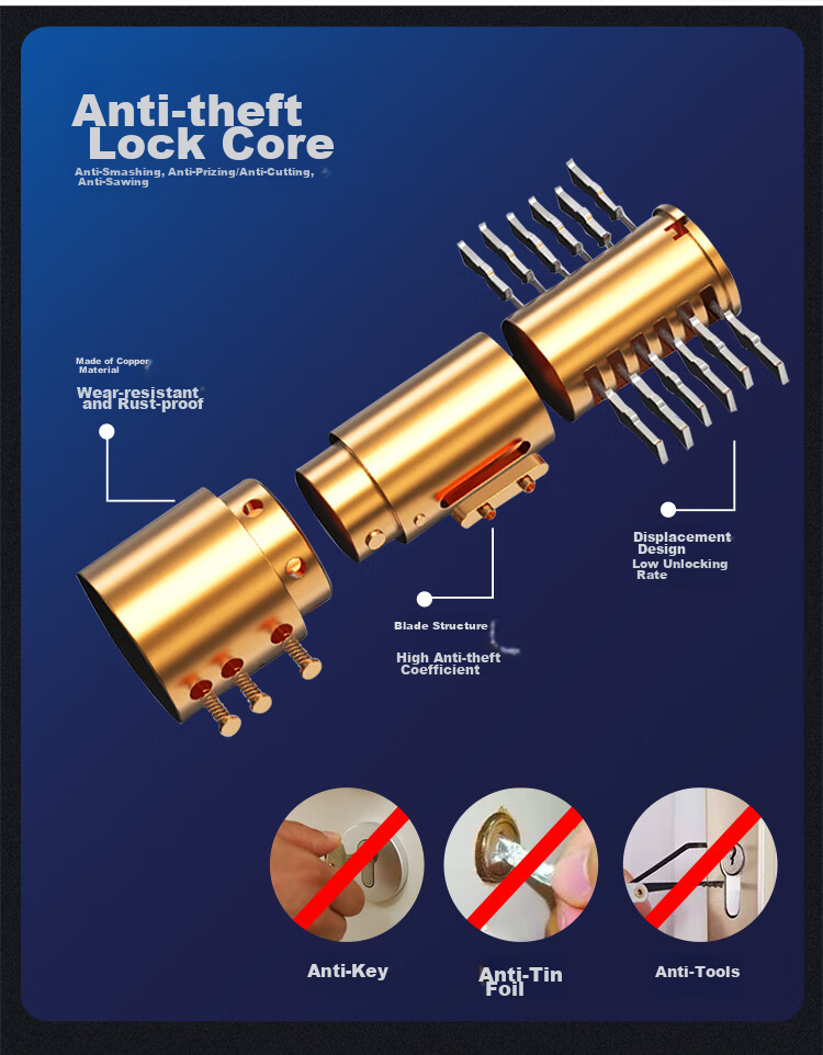 GSON U-Shaped Lock, Glass Door Lock, Office And Shop Double-Door Anti-Theft Extended Insert Lock, Padlock, 1 Piece 2