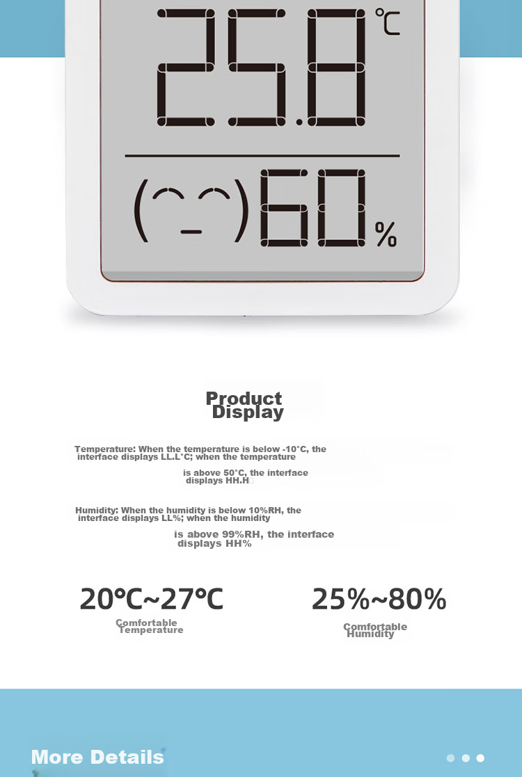 Deli LCD with Alarm Clock, Electronic Thermometer And Hygrometer, Bathroom And Baby Room Temperature And Humidity Monitor, 8813 9