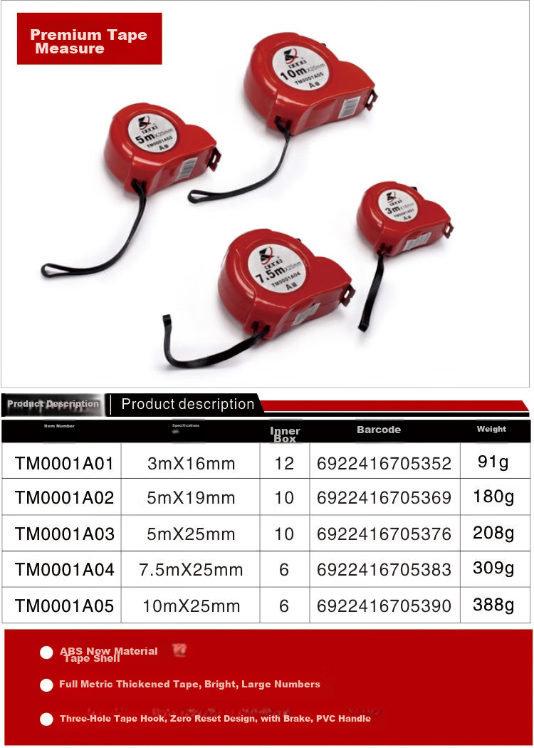 Kafuweier Wide, Thickened, Wear-Resistant Self-Locking Steel Tape Measure, 3M*19MM TM4533 1
