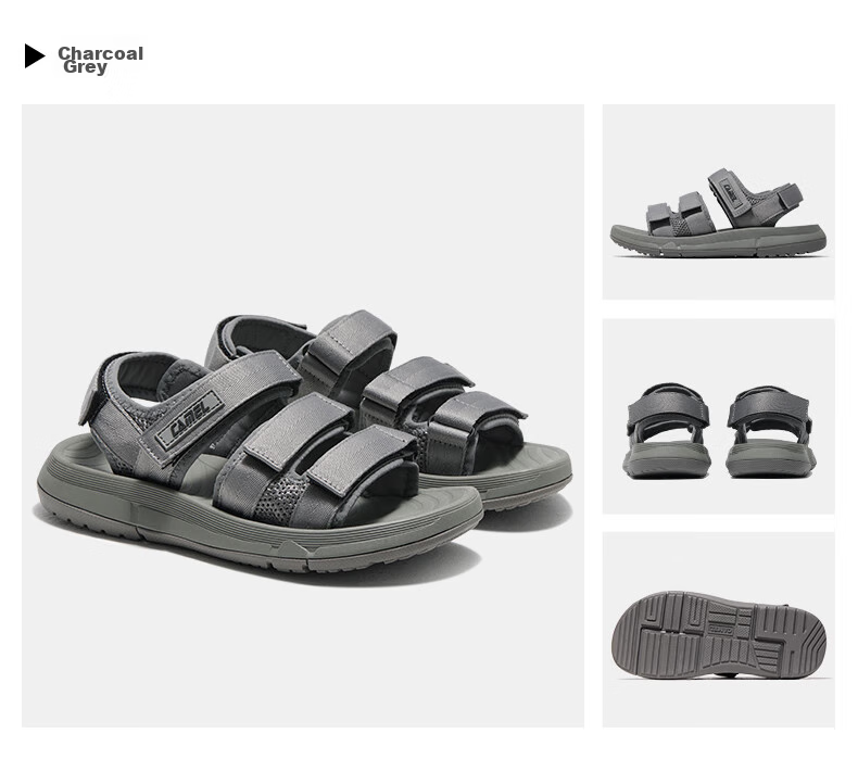 CAMEL Magic Tape Colorblock Beach Sandals Women Sports Casual Shoes X24B16L2029 Black Size 40 11