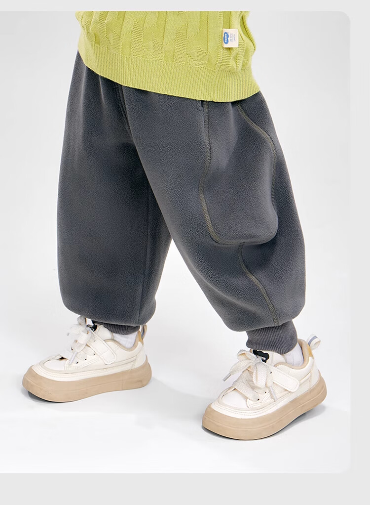 Ciciibear Anti-Pilling Static-Resistant Double-Sided Fleece Thickened Warm Pants for Baby Boys Winter 8