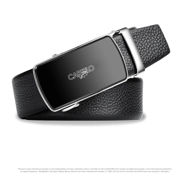 CARTELO Men's Casual Automatic Buckle Belt, Top-Grain Leather, Youth Business Trouser Belt, Gift for Boyfriend Or Father's Day 10