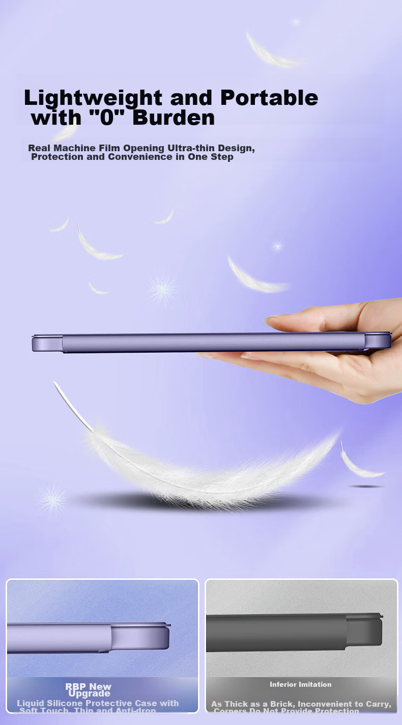 RBP Compatible with 2026 New IPad Air 8 Case, M4 Chip 11-Inch Air 7 64 Tablet Protective Cover, Full Liquid Silicone Shockproof Soft Case - Lavender 7