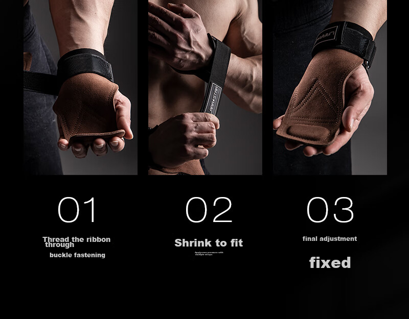 LARASTAR Pull-Up Straps, Grip Straps, Fitness Gloves, Chin-Up And Deadlift Hand Guards for Men And Women, Wrist Support, Brown Color 18