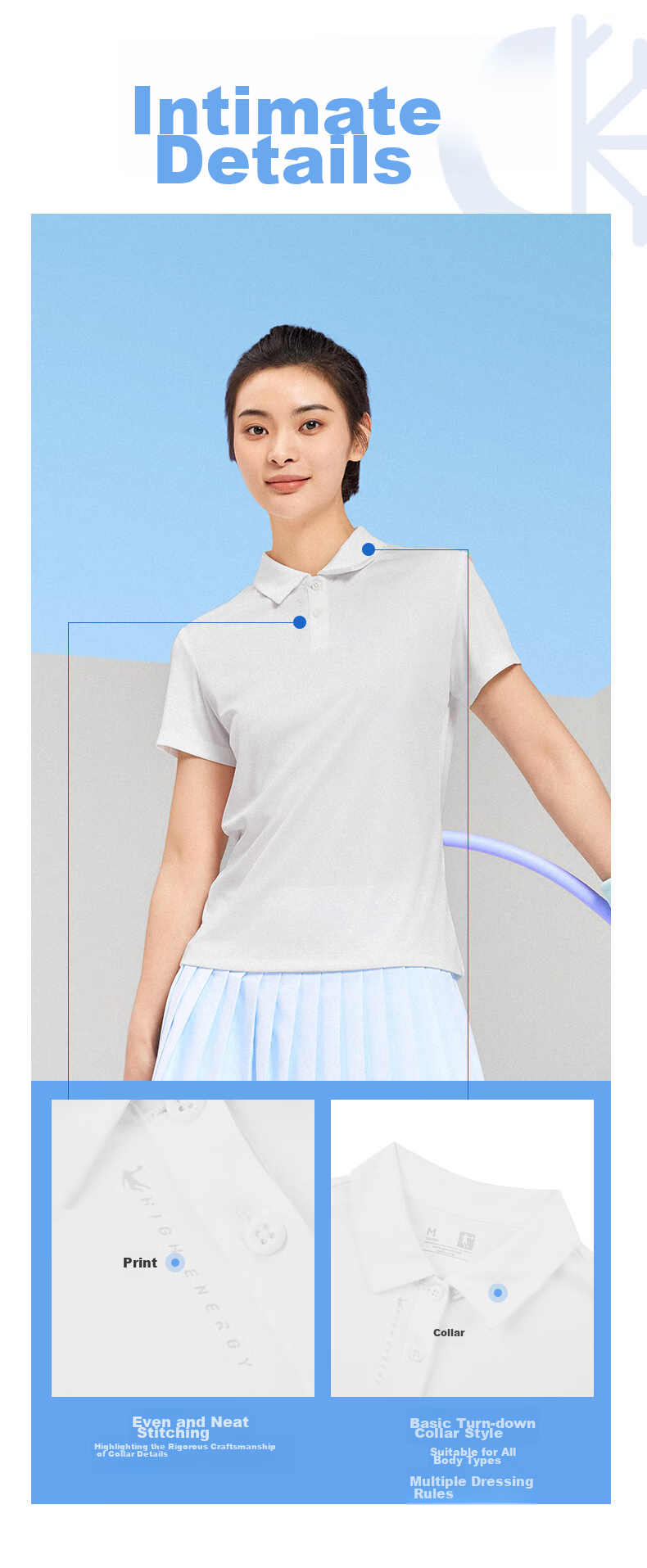 QIAODAN POLO Shirt, Women's T-Shirt, Comfortable Business Casual, Summer Quick-Dry Short Sleeve, Ladies' Sports Top 4