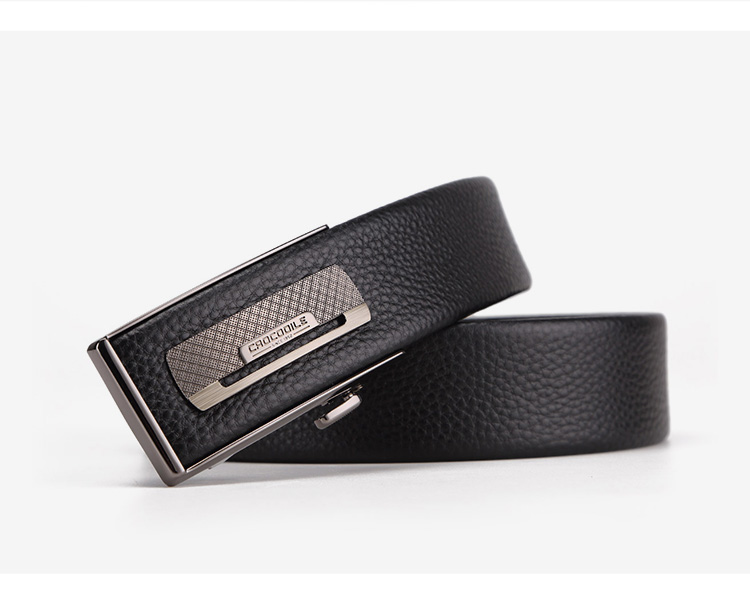 CROCODILE Men's Automatic Buckle Belt, Top-Grain Leather, Casual Youth Belt, Birthday Gift DT2581 for Boyfriend 6