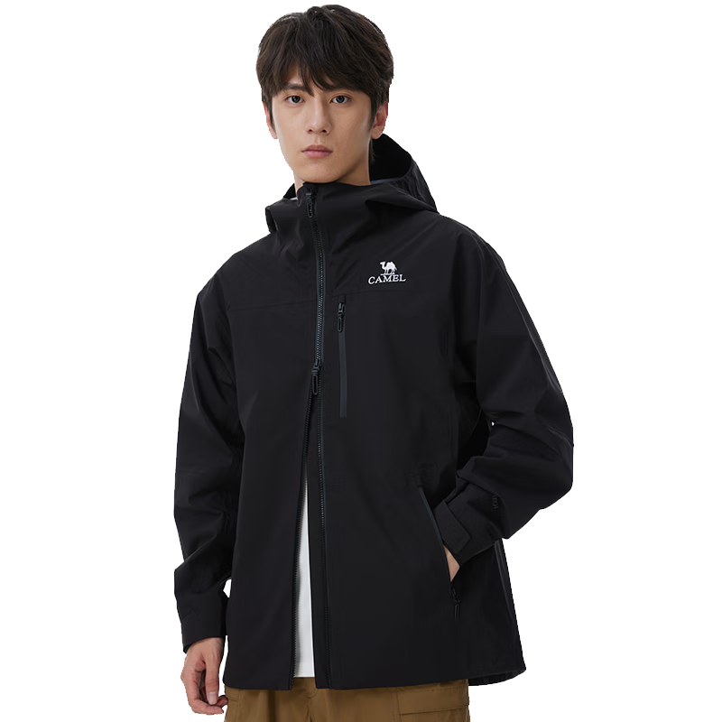 CAMEL Outdoor Sports 3L Hard Shell Jacket for Men And Women, 2024 New Model, Heavy Rain-Proof Waterproof Mountaineering Coat, Model 6126