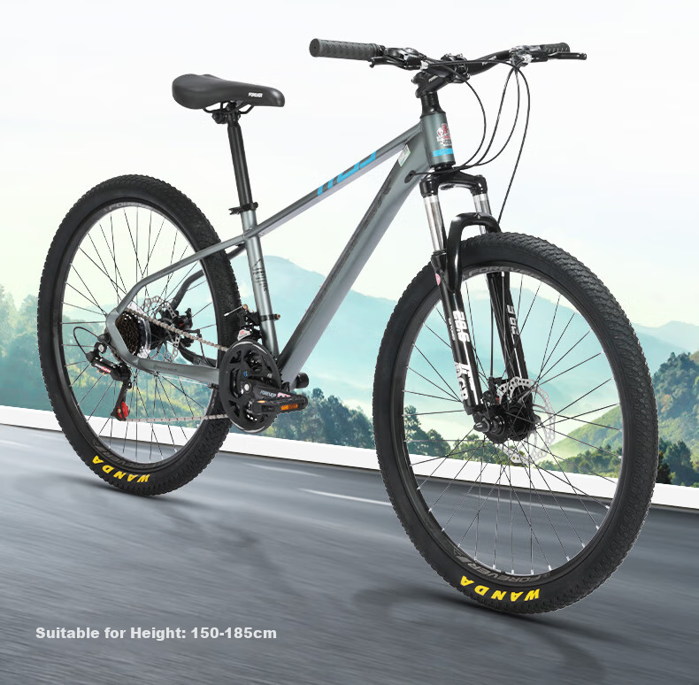 FOREVER Mountain Bike, 24-Speed, 26-Inch, Hydraulic Disc Brakes, for Men And Women, Adult And Student Use, City Off-Road Bicycle, Gray 3