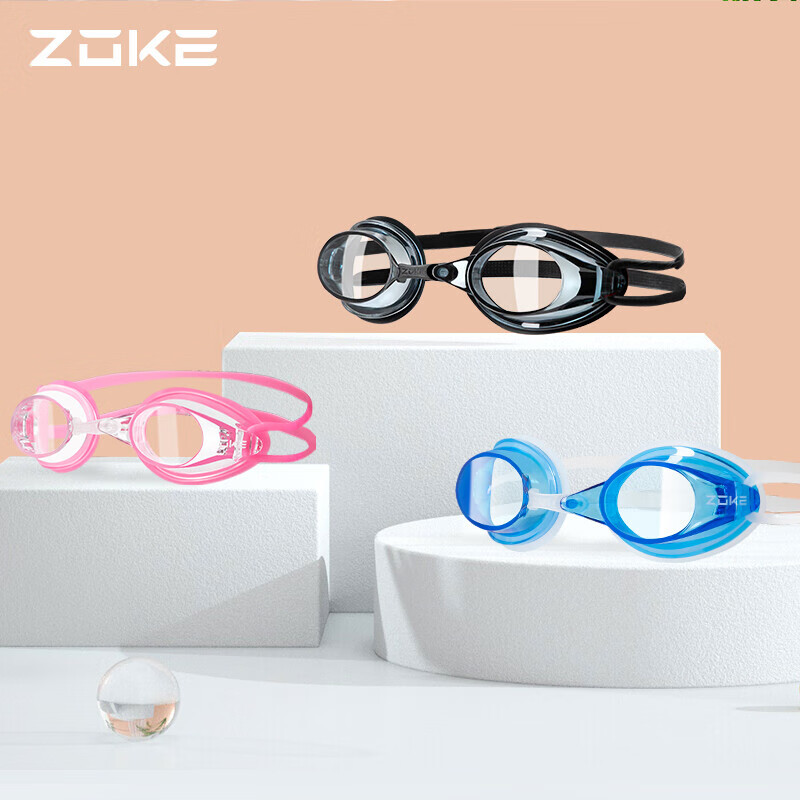ZOKE Плавательные очки 622501111-4, профессиональные, водонепроницаемые, антизапотевающие, с высокой четкостью, унисекс, розовые