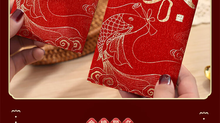 Extreme Space Bonus Red Envelope Gold List Top Birthday Creative Red Packet Good Luck Opening Ceremony Lucky Money Envelope Newborn Red Packet Bag 6 Pieces 12