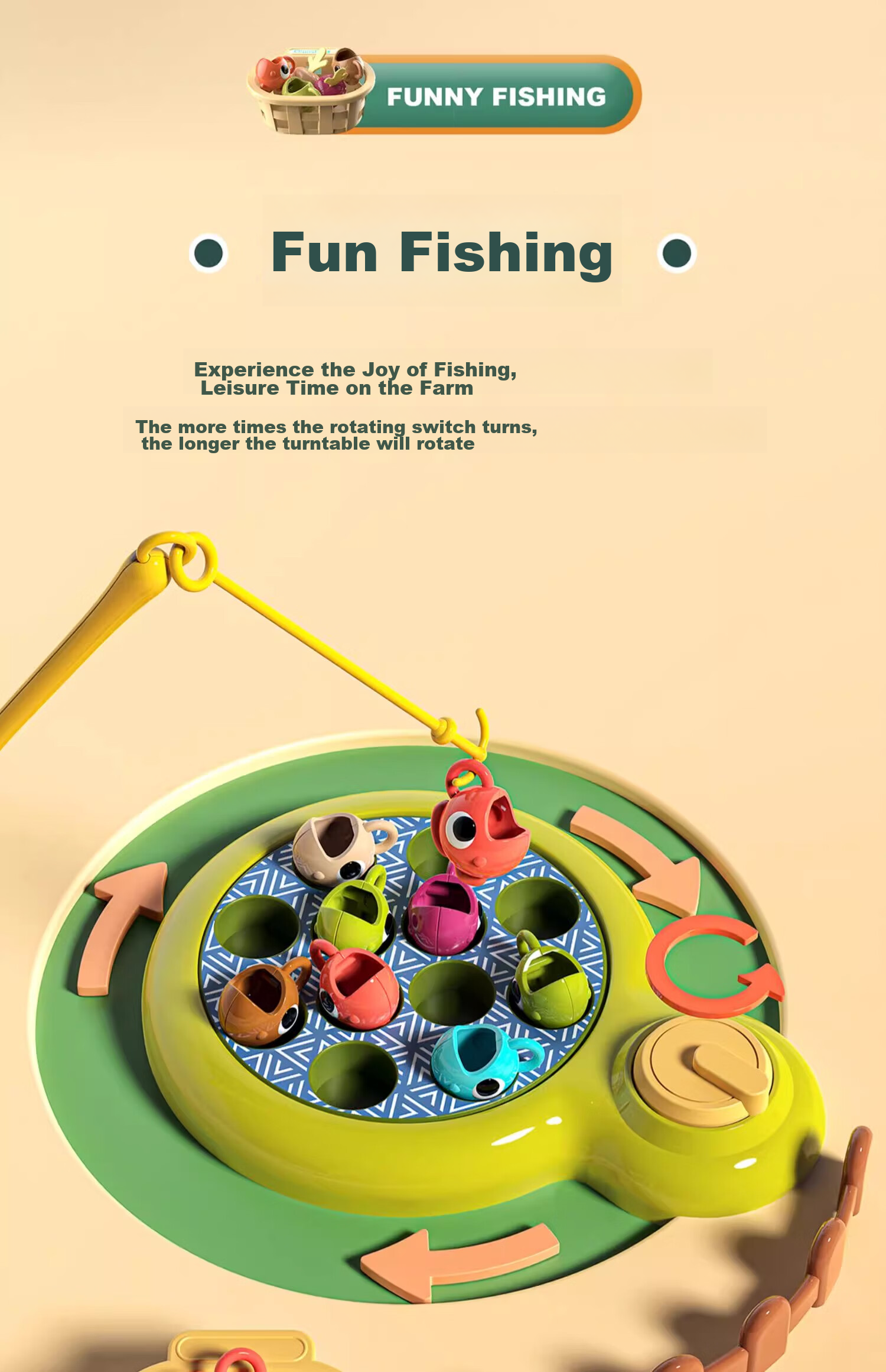 Mabaozibao Whack-A Toy Fishing Game for Children Aged 1-3 Years Old, Pulling Carrots, Rechargeable, Educational Toy for Boys And Girls, Birthday Gift 16