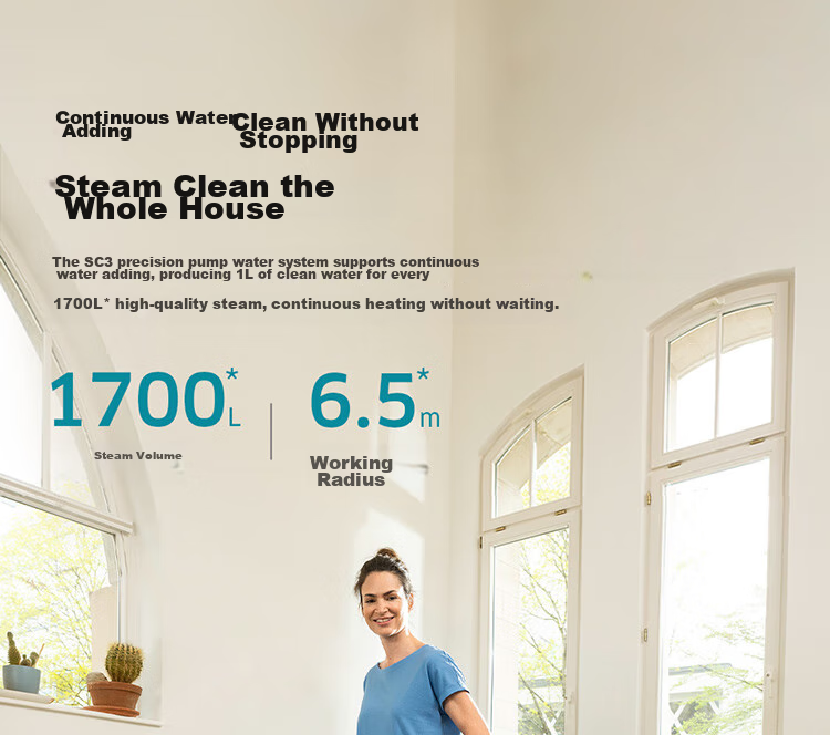 KARCHER German Steam Mop, Household High-Pressure High-Temperature Cleaning Machine, Kitchen Range Hood Cleaning Machine, Oil Removal, 30-Second Rapid Heating Floor Cleaner, Sterilization SC3 7