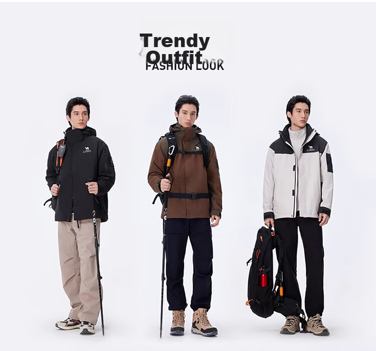CAMEL Outdoor Hardshell Jacket AK80 Three-In Waterproof Mountaineering Coat for Men And Women, Tibet Travel Outerwear A34CATR808 13