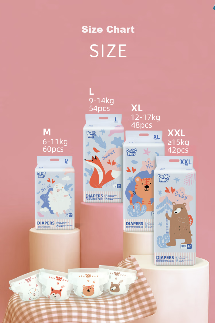 DADDY BABY Baby Diapers, Summer Ultra-Thin Breathable Paper Diapers, Qiqi Shou L Size, 3 Pieces (9-14KG) 14