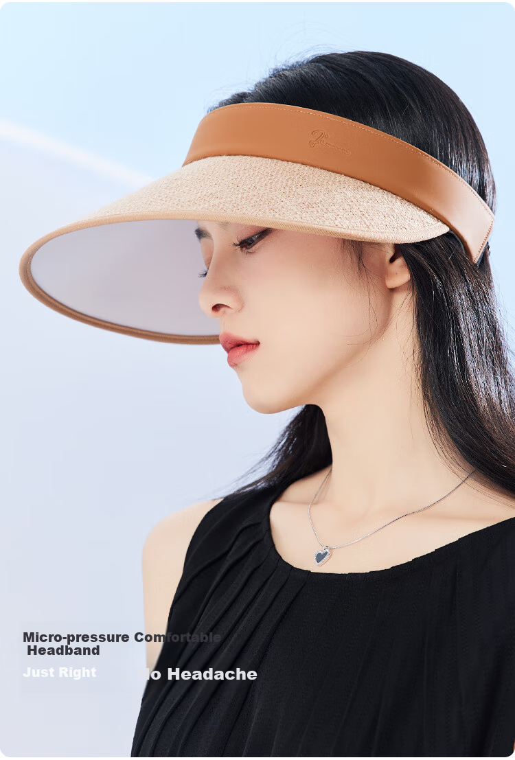 JIUMU Sun Protection Hat for Women, Sun Visor Cap, Sun Hat, Visor Hat, Cool Hat, Summer Outdoor Face-Covering UV-Resistant Hat for Wome 9