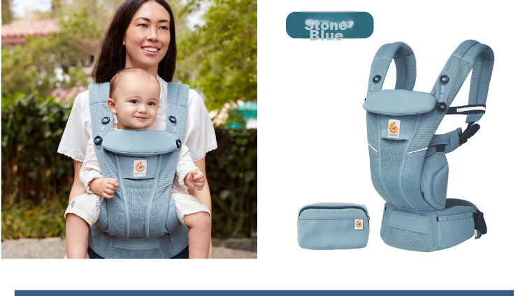 ERGObaby American Ergonomic Baby Carrier, Newborn Comfortable Strap, Breathable And Cool for Travel, Baby-Carrying Essential Breeze Wildflower Rice 18