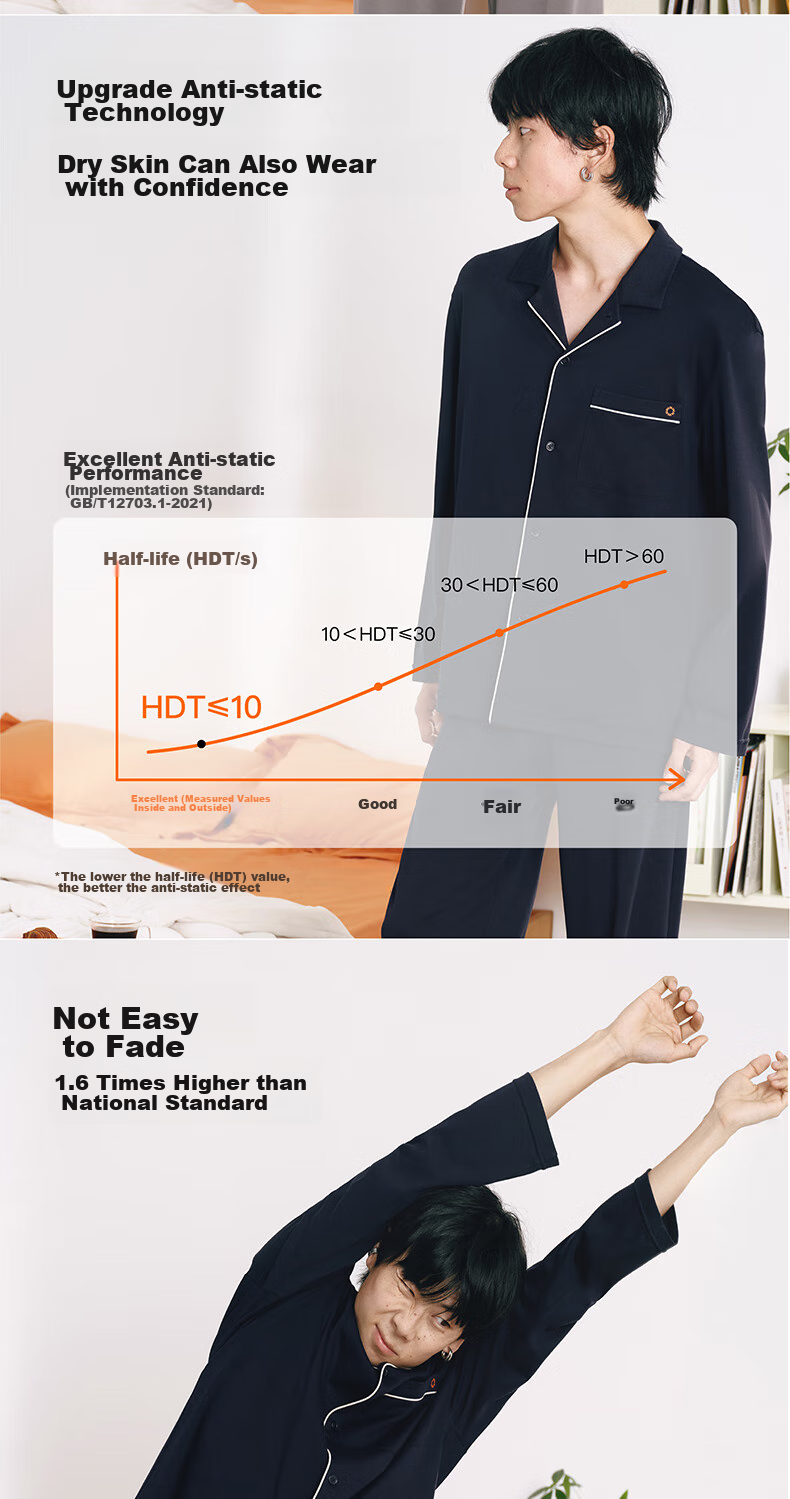 NEIWAI Orange Label [Good Lying Series] Couples' Pajama Cotton Sleepwear Set for Men And Women, Non-Pilling Breathable Loungewear 6