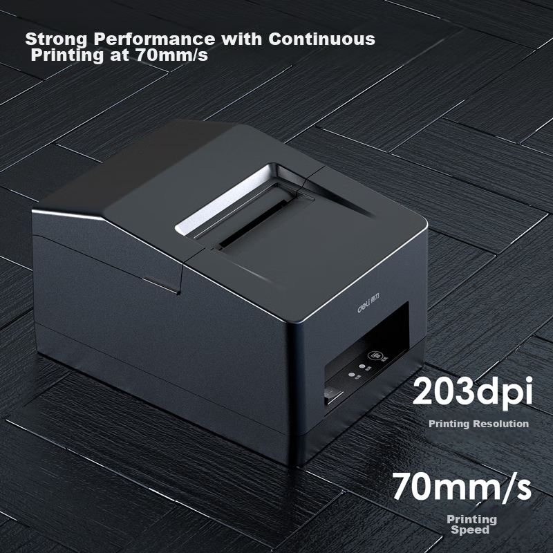 Deli DL-5801P JINGDONG Takeout Thermal Receipt Printer for Supermarkets, Retail, Restaurants, Bubble Tea Shops, Meituan, Ele.me 58mm Commercial Cash Register Receipt Printer USB Model