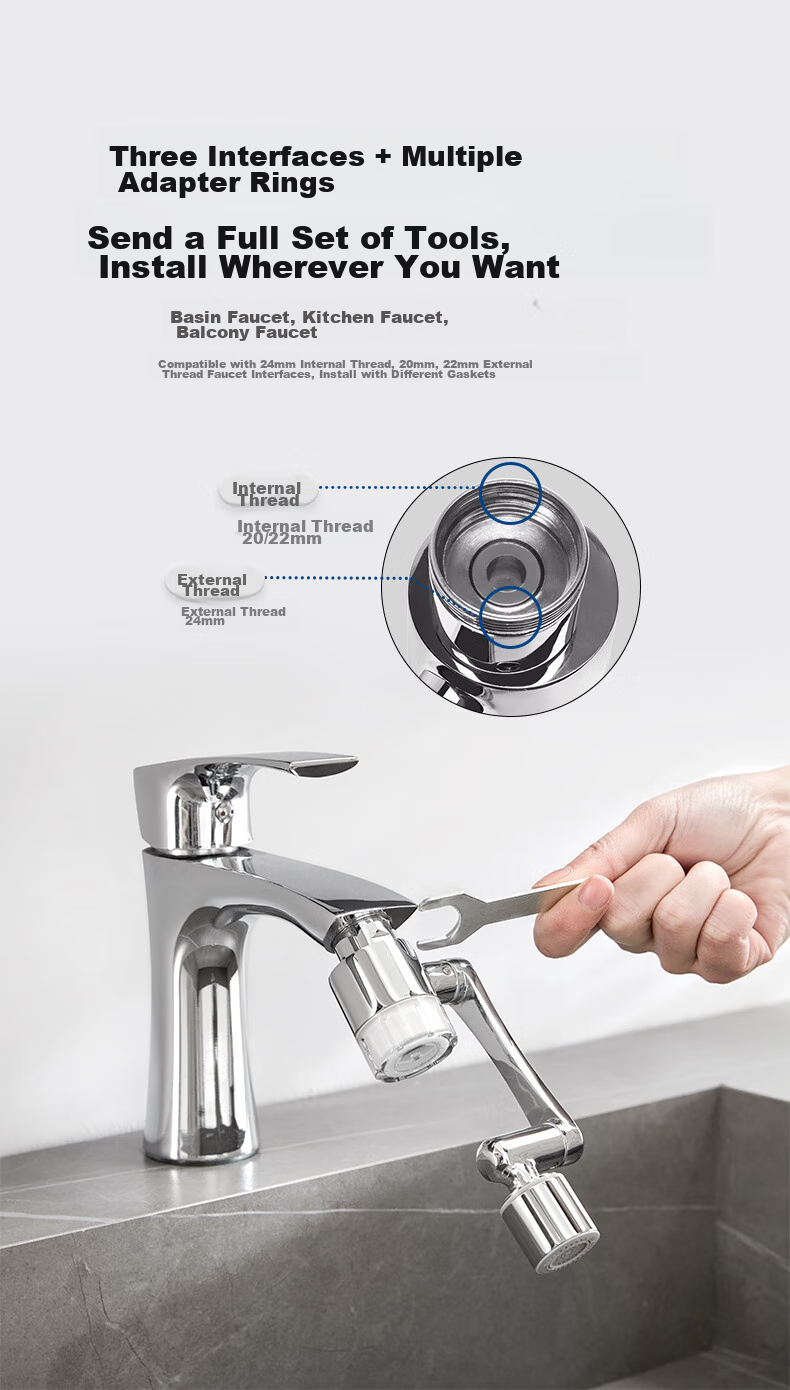 SUPOR Faucet Aerator, 1080 Filter Extender, Kitchen Sink Universal Rotating Splash-Proof Device, Mechanical Arm S 18