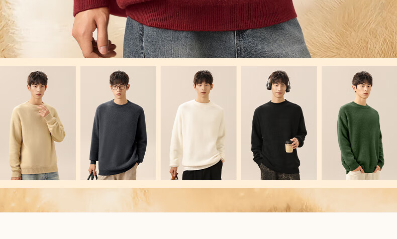 GENIOLAMODE Men's Sweater, Winter Round Neck Thick Warm Inner Layer Base Shirt for Men, Winter Knitted Clothing, Black, 2XL 1