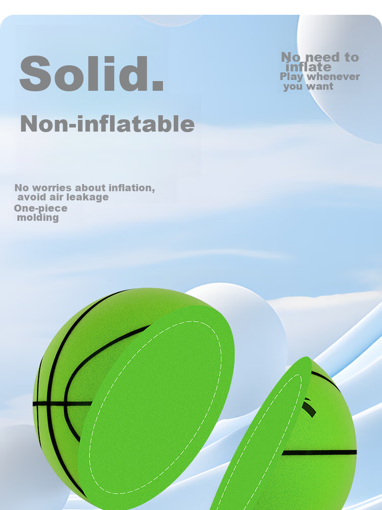ANTA Silent Basketball, Size 3, Noiseless Basketball, Children's Indoor Elastic Ball, Toy Bouncy Ball, Home Use, Noiseless 10