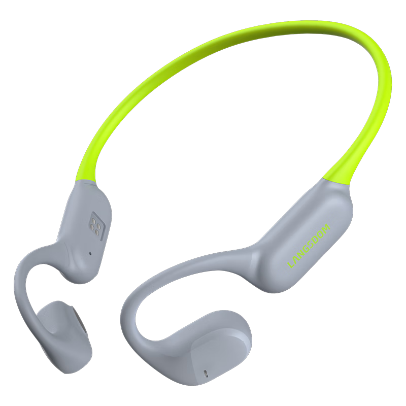 Lanshidun AirWave Pro Open-Style Bluetooth Headphones, Wireless Bone Conduction Concept, Sports Earphones for Running And Cycling, Not In-Ear, Suitable for Apple And Huawei, Lightning Gree