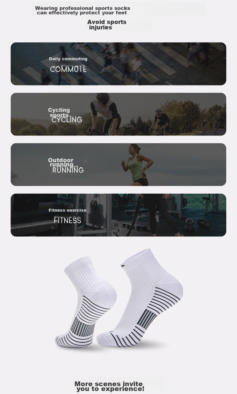 JOMA Mid-Calf Sports Socks Breathable Sweat-Wicking Durable Running Training Basketball Badminton Socks Black One Size Fits All 8