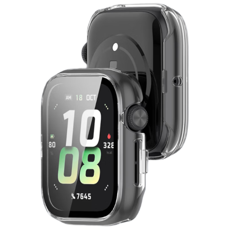 CHENSONG Compatible with HONOR Watch 5, Tempered Glass Integrated Protective Case, Full Coverage Protective Cover, Transparent