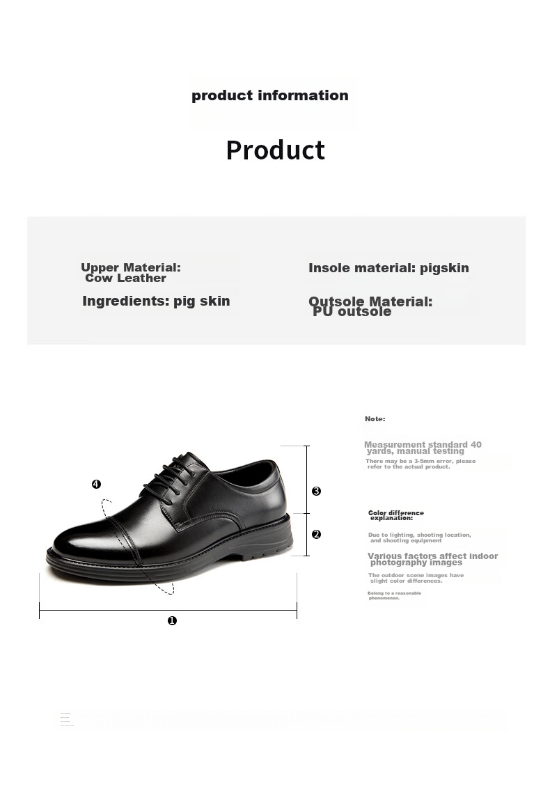 Aokang Business Formal Commuter Derby Shoes, Cowhide Comfortable Three-Joint Leather Shoes for Men, Black, Size 41 8