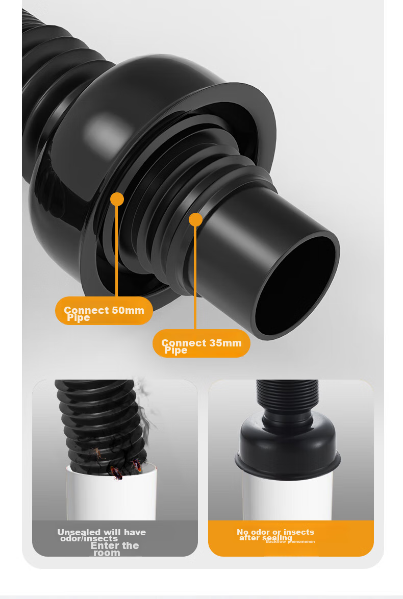 KEGOO Washbasin Large Bounce Drain Kit, Horizontal Drain Pipe for Basin, Anti-Odor And Insect-Proof Sink K5044 7