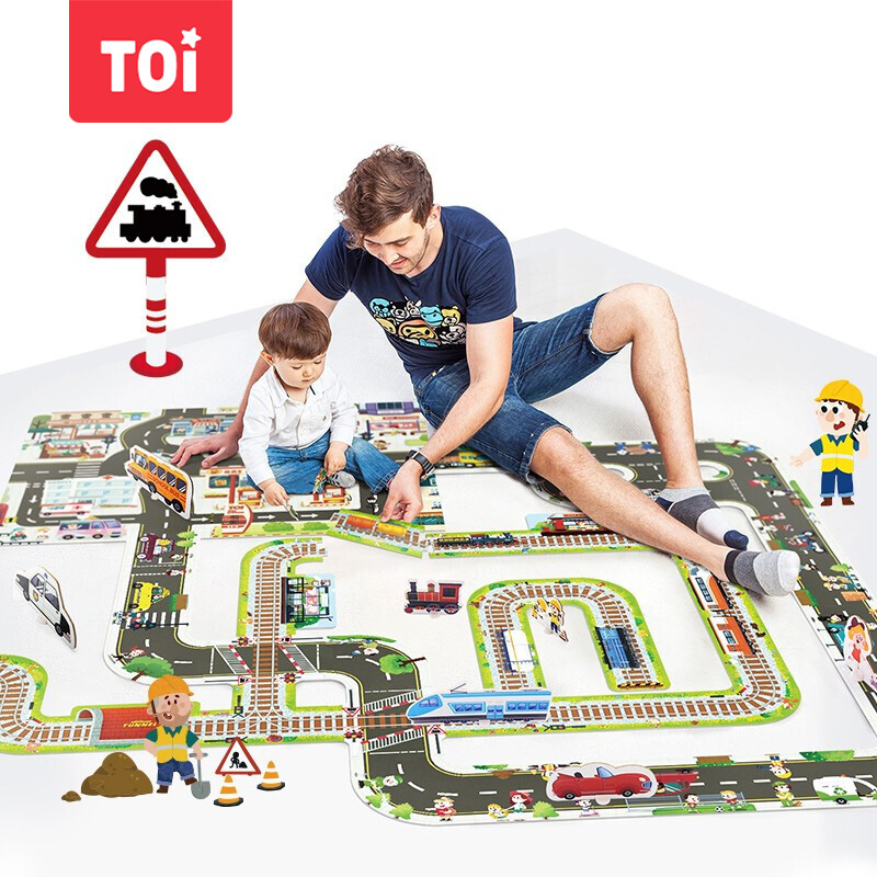 Большая напольная пазл-плита TOI City Traffic Track, развивающая игрушка для детей от 3 лет, подарок на Новый год