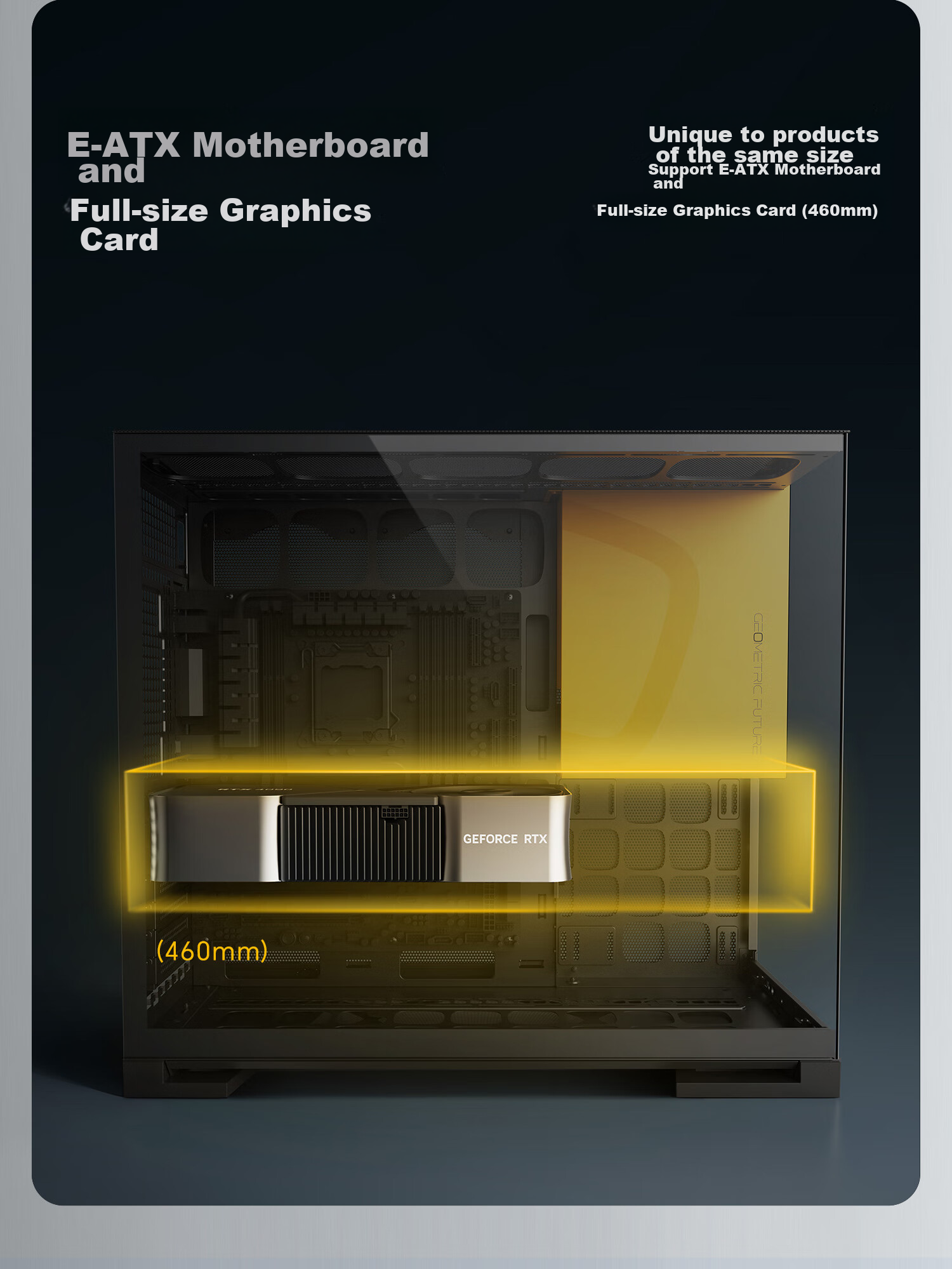 GeometricFuture Model5 Wukong Computer Case, Pure White (Supports EATX Motherboard, 50 Series Graphics Card, 420/360 Radiator, Panoramic Case, Type-C Interface) 6