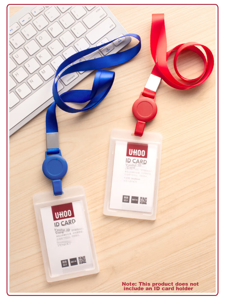 UHOO Retractable Lanyard with Zipper Holder for ID Cards, Work Cards, Chest Cards, Employee Badges, Event Badges, High-End Business Style, Navy Blue, 6 Pieces/pack, 6744 11