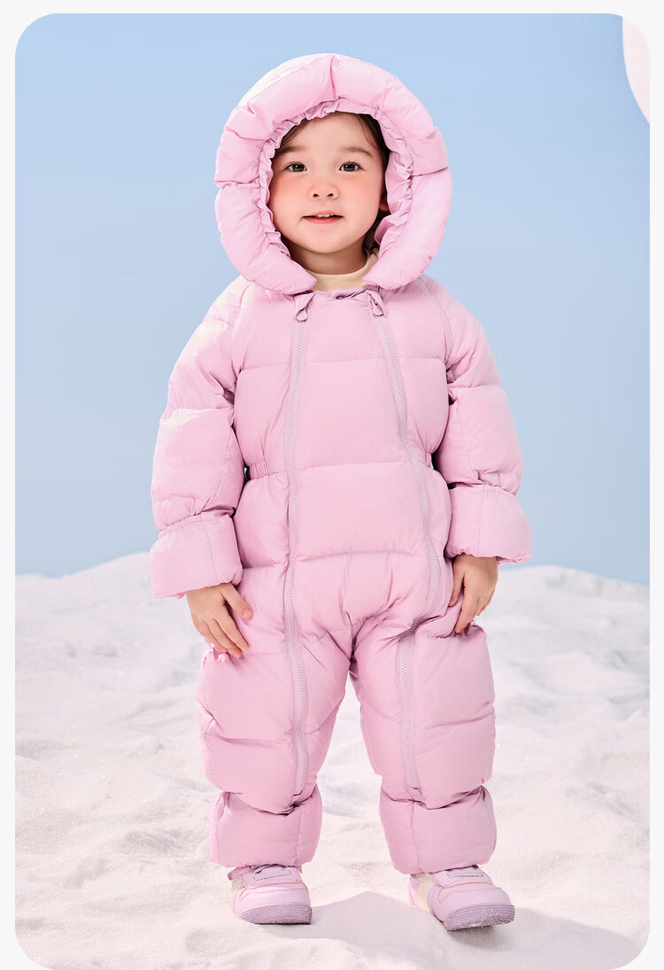Minibala Bala [Far Infrared Heating] Baby Down One-piece Suit with Covered Hands and Feet, Belly Protection, 2025 Winter New Jacket 29