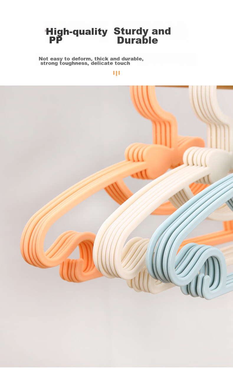 MENGTING Children's Hangers, Baby Clothes Hangers, PP Material, Seamless, Pack of 10 3