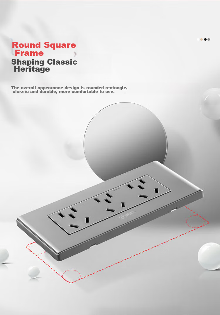 BULL Switch Socket, Multifunctional 118-Type Socket Switch with 15 Or 9 Holes Socket Panel G04Z356A, Gray 6
