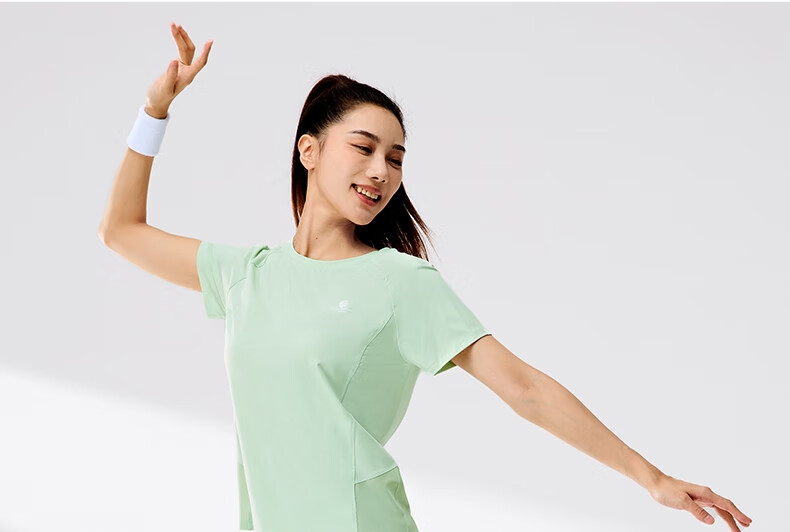 361° Women's Short-Sleeve Summer Clothing, New Cool-Feeling T-Shirt, Sun Protection Shirt, Ice Silk Athletic Running Top 662524116-2 36