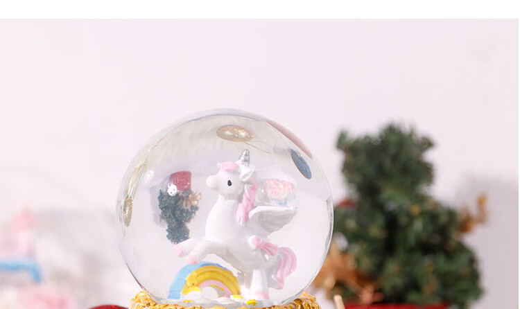TaTanice Crystal Ball Music Box Desktop Ornament, Snow Globe Music Box, Children's Light-Up Toy, Birthday Gift for Boys And Girls 4