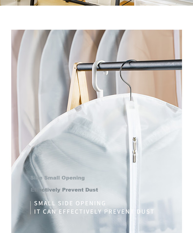 Jicang Dust Cover Hanging Bag, Household Transparent PEVA Garment Storage Bag, Closet Zipper-Style, 3-Pack, 60cm, for Clothes, Coats, And Suits 8