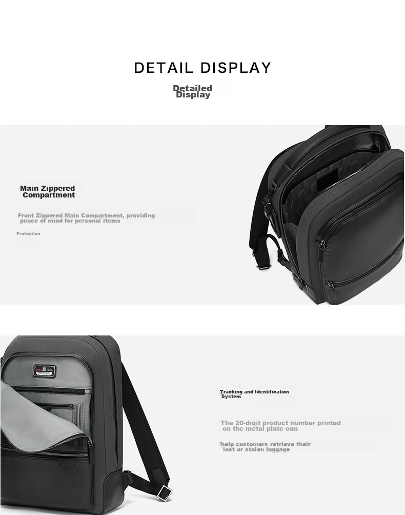 TUMI HARRISON Series Men's Business Travel High-End Fashion Backpack 06602011GT Graphite 8
